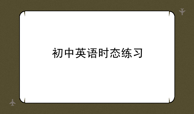 初中英语时态练习