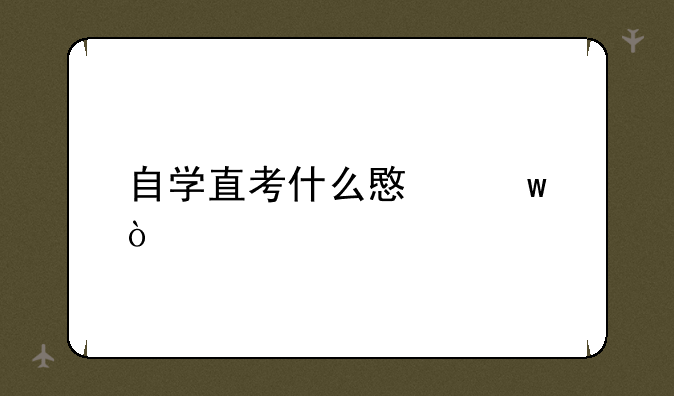 自学直考什么意思？
