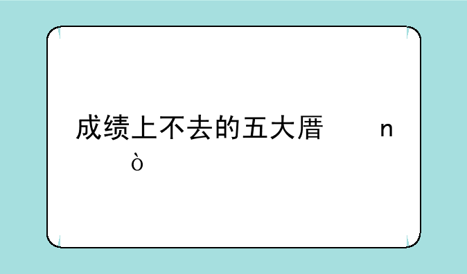 成绩上不去的五大原因？