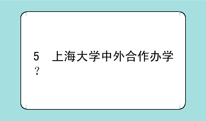 5 上海大学中外合作办学？