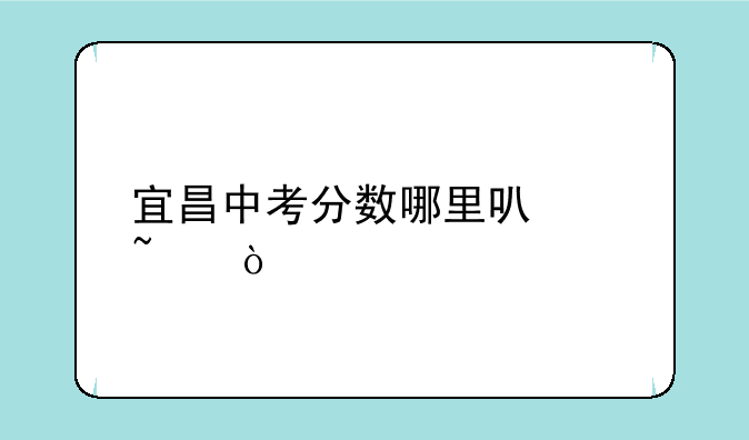 宜昌中考分数哪里可以查？