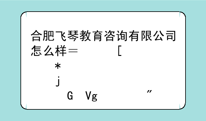 合肥飞琴教育咨询有限公司怎么样？他们那报的自考、网教、成考能行吗？