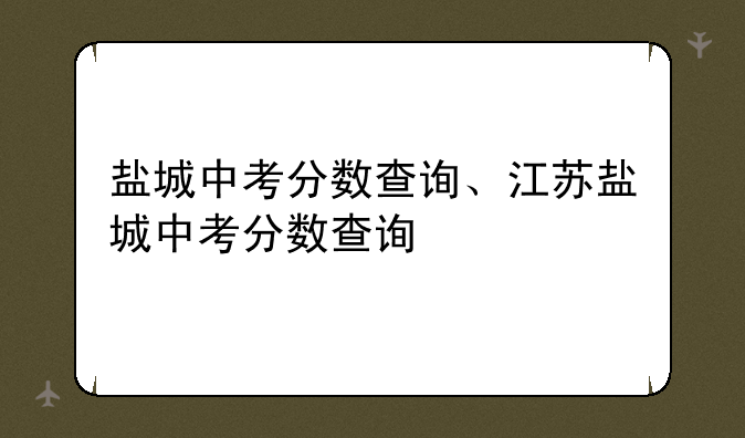 盐城中考分数查询、江苏盐城中考分数查询